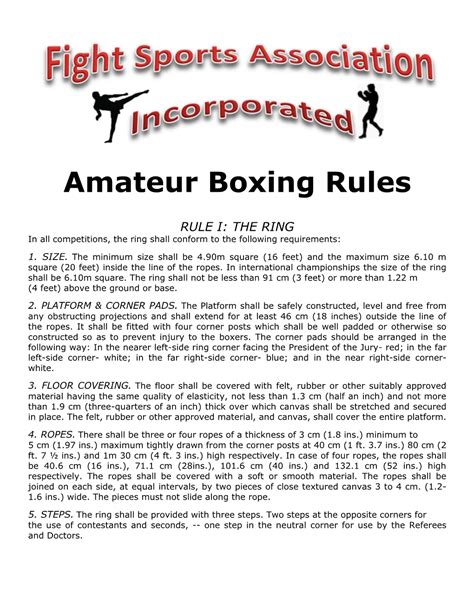 Amateur Boxing Rules and Regulations: A Comprehensive Guide.